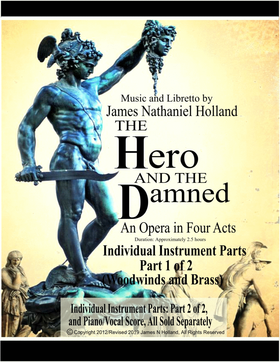 The Hero and Damned, An Opera In Four Acts, Individual Instruments 1 of 2 (Woodwinds and Brass) Full Orchestra scores gallery preview page 1