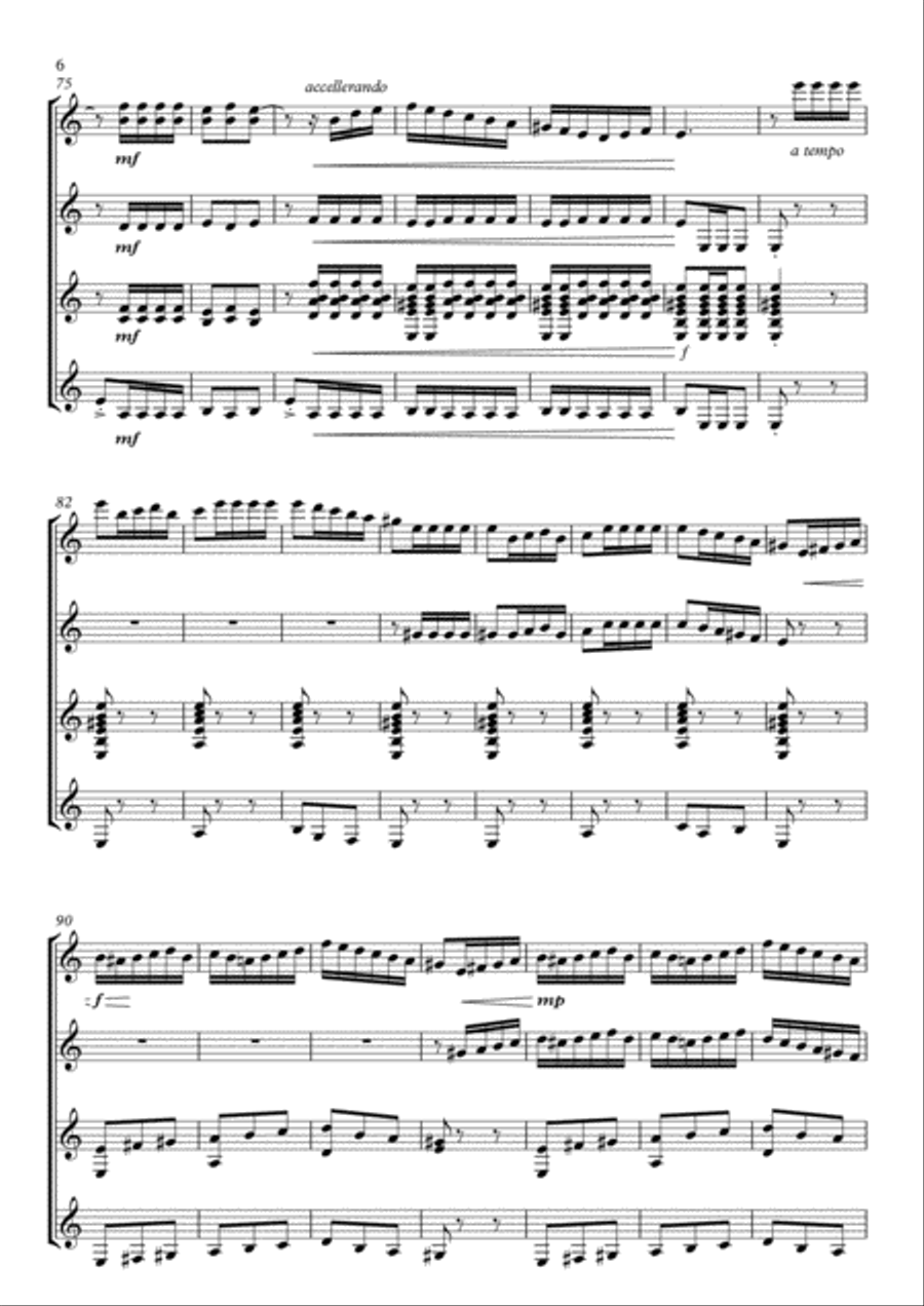 El Vito (guitar ensemble) - Score Only Guitar Ensemble scores gallery preview page 6