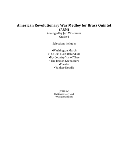 American Revolutionary War Medley (ARM) for Brass Quintet image number null