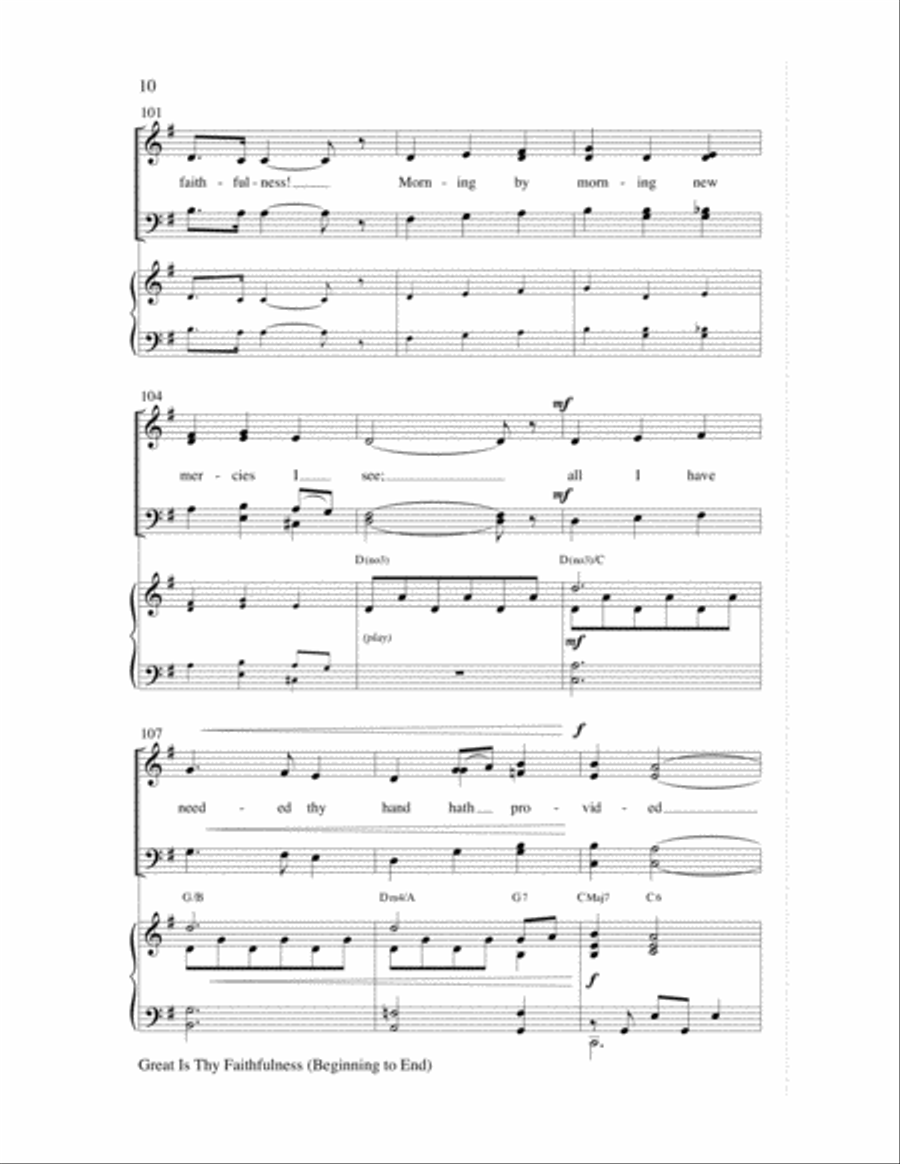 Great Is Thy Faithfulness (Beginning to End) Choir scores gallery preview page 10