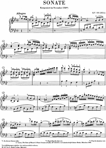 Piano Sonata in B Flat Major K333 (315c)