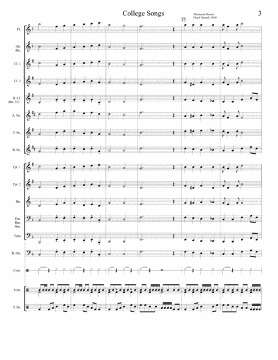 College Song Medley Concert Band scores gallery preview page 4