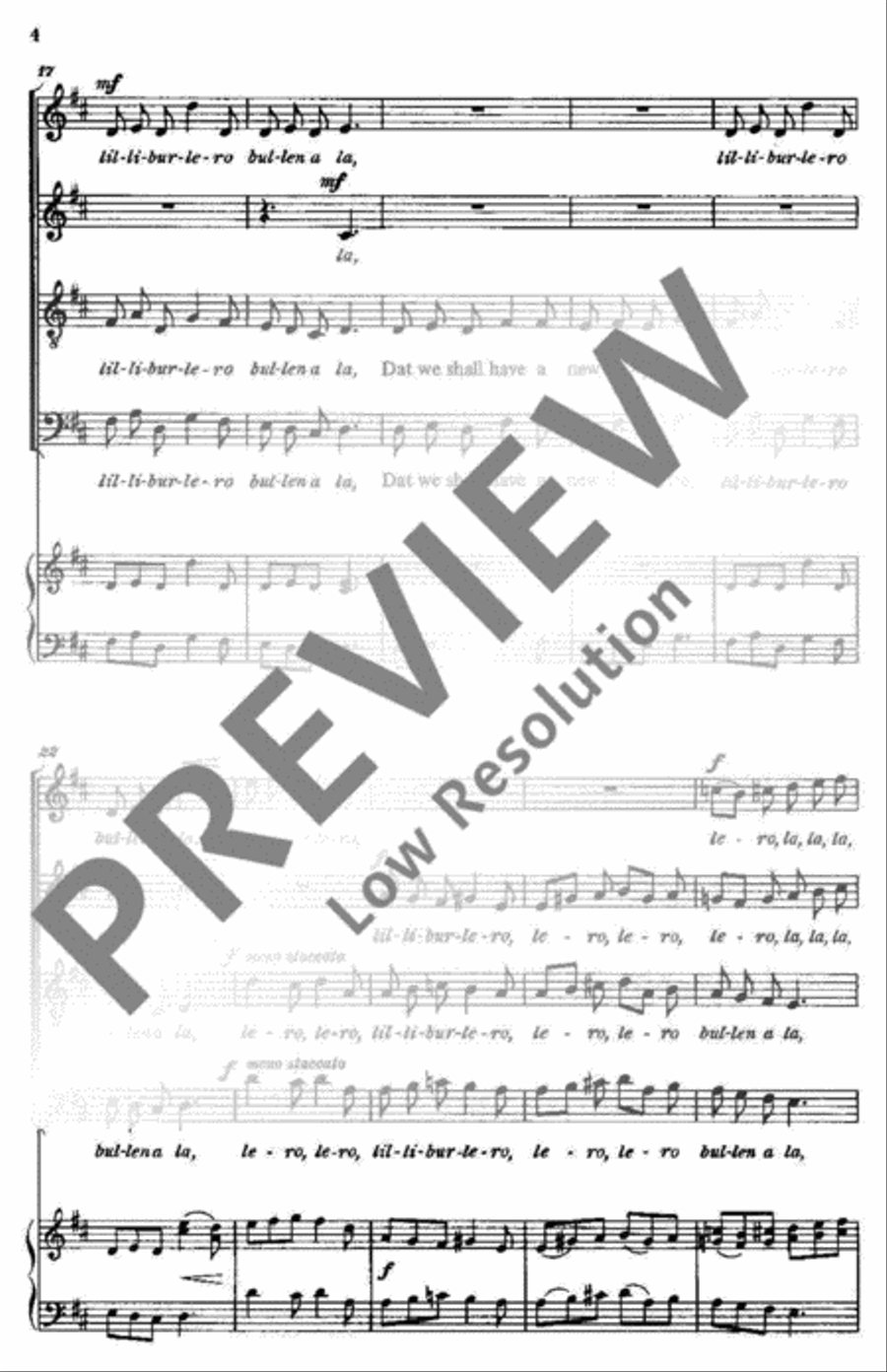 Four Songs from the British Isles 4-Part scores gallery preview page 5