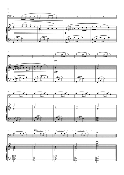 Carol of the Bells (Very Easy/Beginner) - A minor (for Cello and Piano) image number null