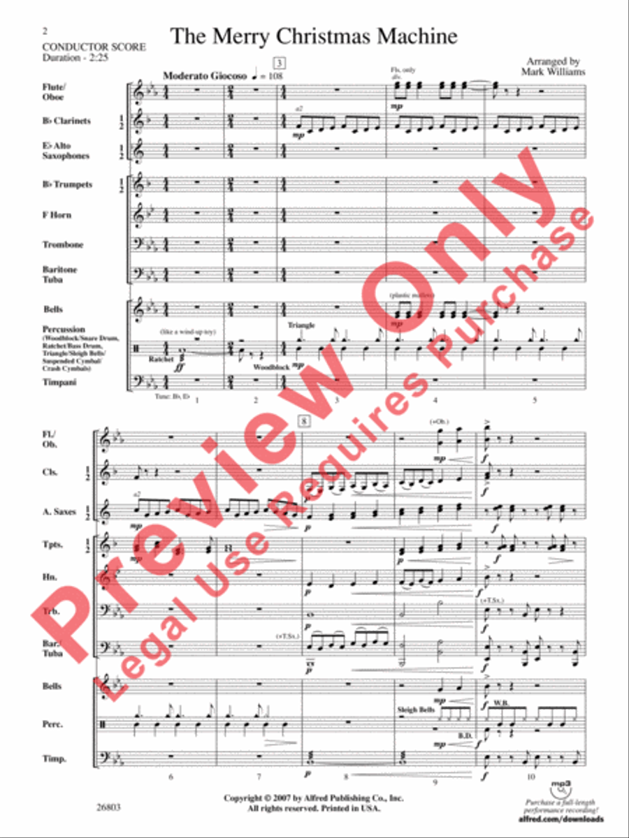 The Merry Christmas Machine Concert Band scores gallery preview page 3