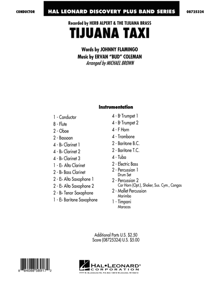 Tijuana Taxi - Full Score