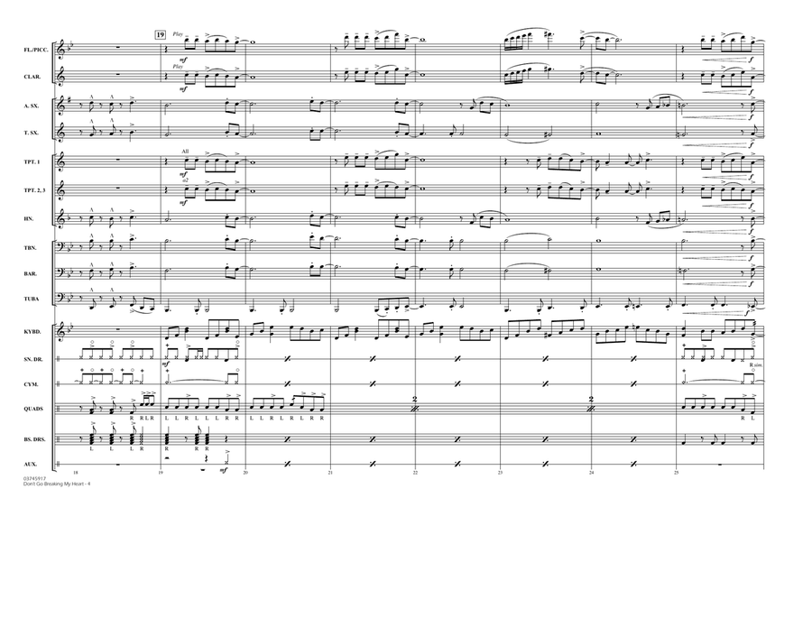 Don't Go Breaking My Heart - Conductor Score (Full Score) Marching Band scores gallery preview page 4
