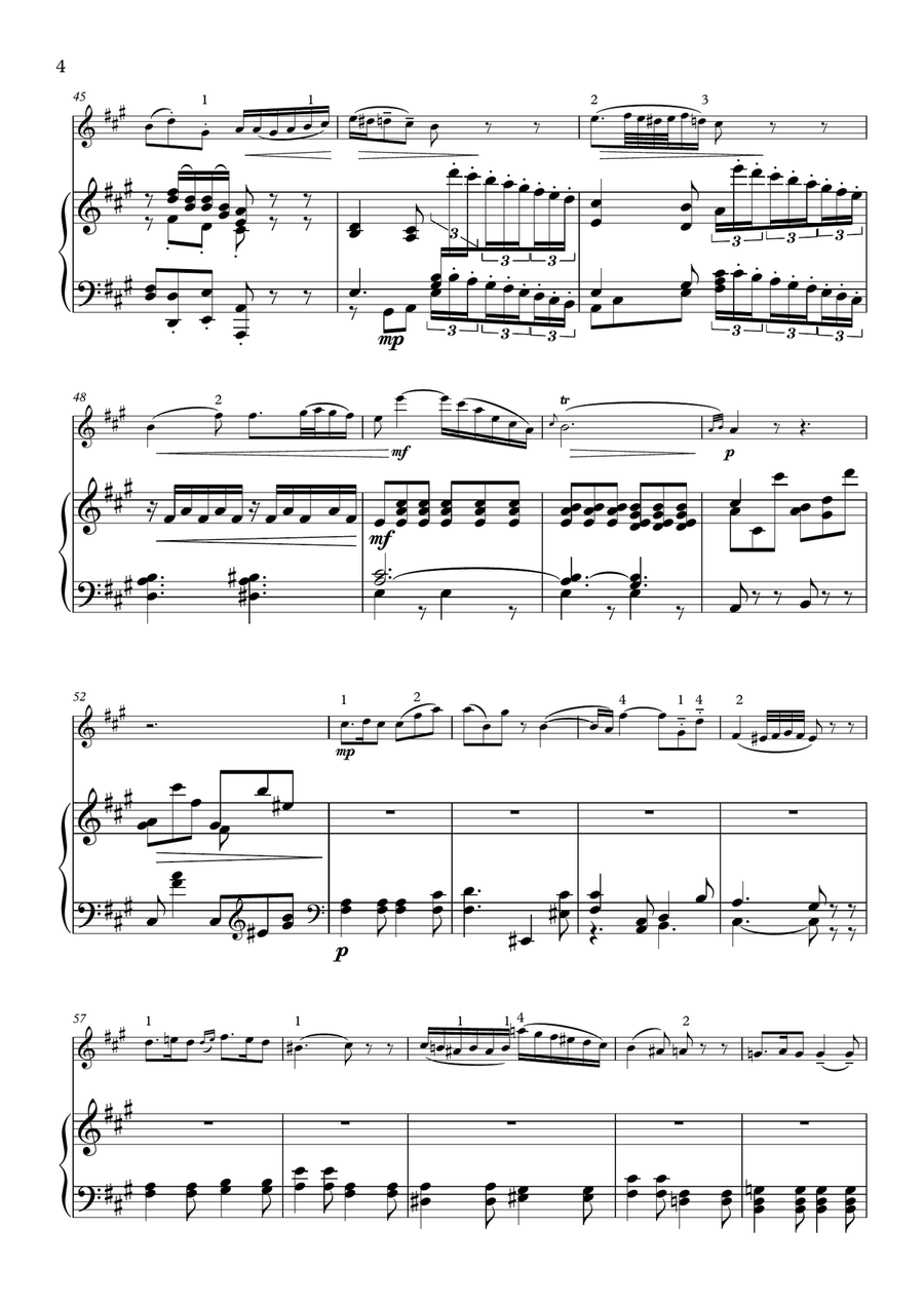 Mozart Piano Concerto #23: Adagio for violin and piano Mozart Piano Concerto #23: Adagio for violin and piano Violin Solo scores gallery preview page 4