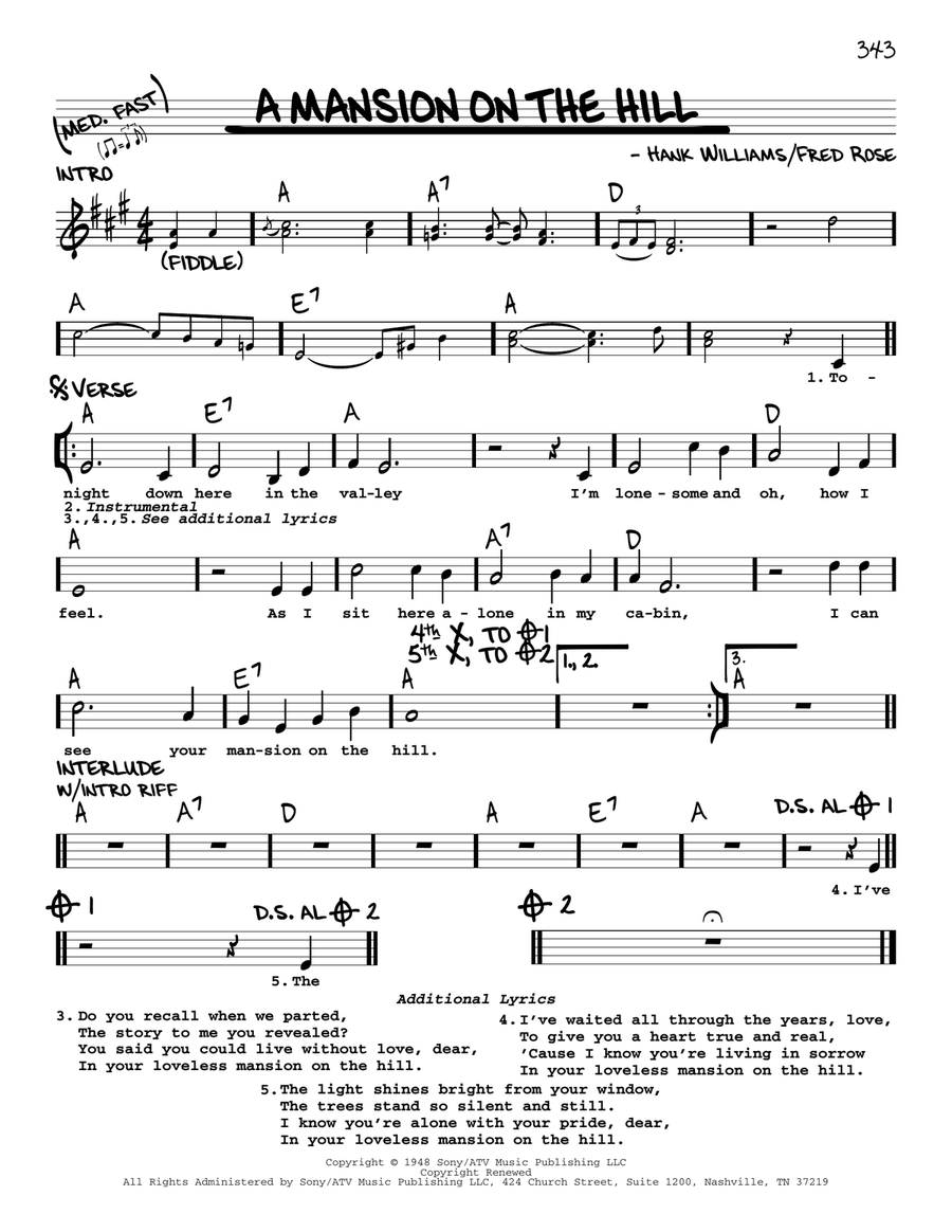 A Mansion On The Hill Voice scores gallery preview page 1