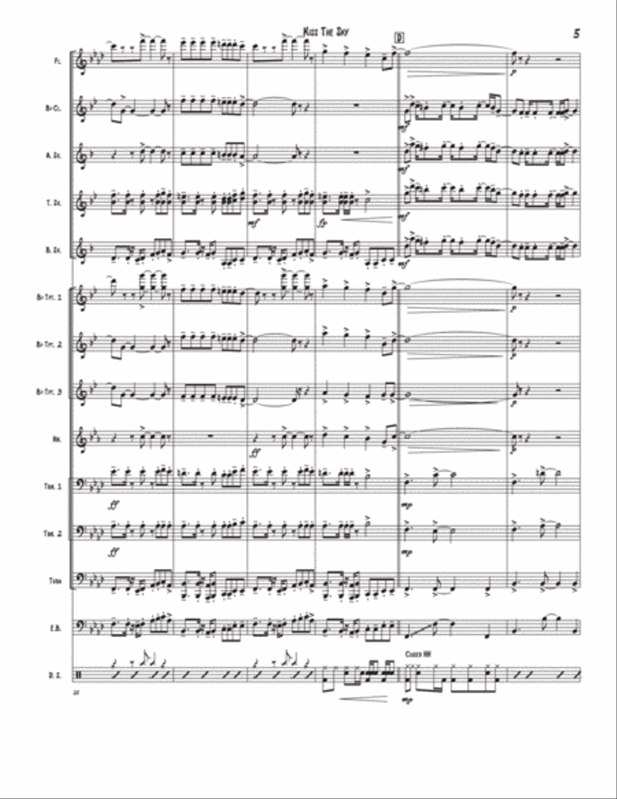 Kiss The Sky Kiss The Sky Marching Band scores gallery preview page 5