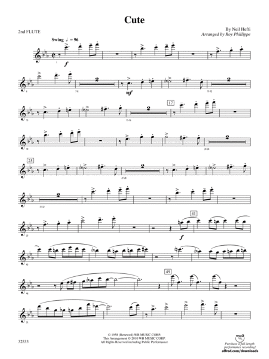 Cute: 2nd Flute Concert Band scores gallery preview page 1