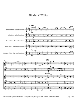 Skaters' Waltz by Waldteufel for Saxophone Quartet in Schools