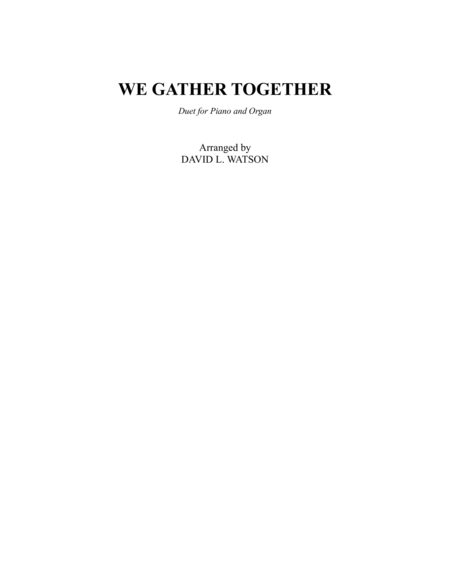 We Gather Together image number null