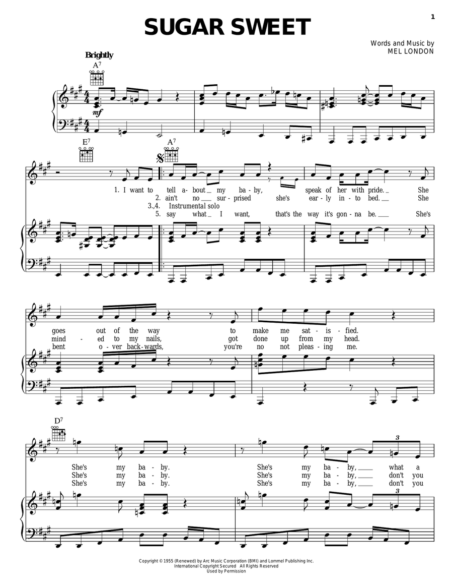 Sugar Sweet Guitar scores gallery preview page 1