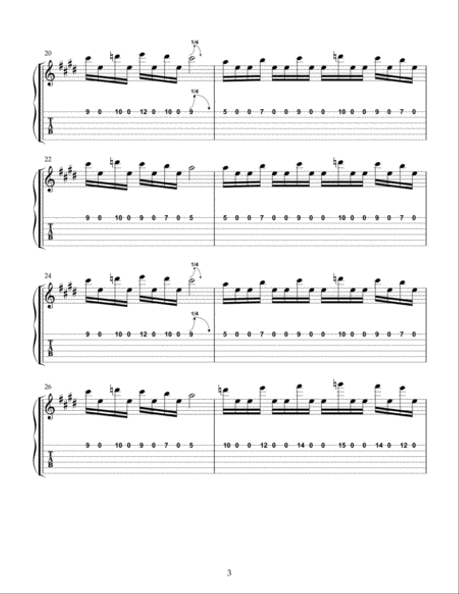 Lift Off Guitar Tablature scores gallery preview page 3