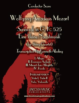Book cover for Mozart - Serenade in G, 'Eine kleine Nachtmusik' (for String Quartet)