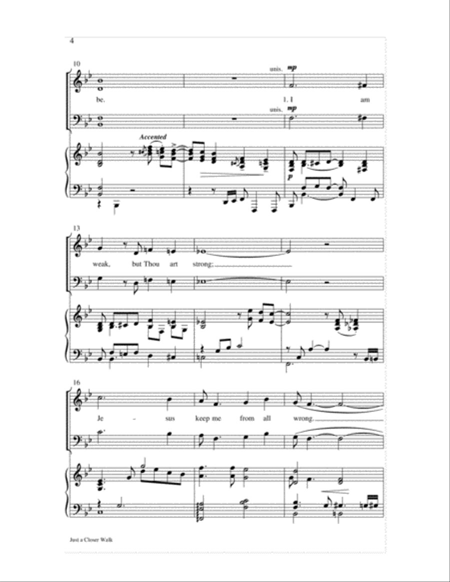 Just a Closer Walk Choir scores gallery preview page 4