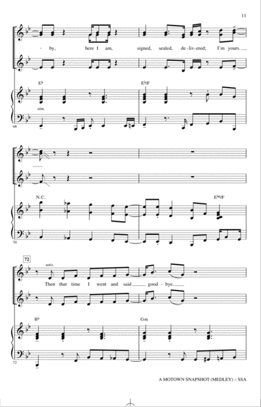 A Motown Snapshot (Medley) SSA scores gallery preview page 10