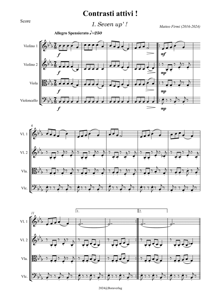Contrasti Attivi ! String Quartet scores gallery preview page 1