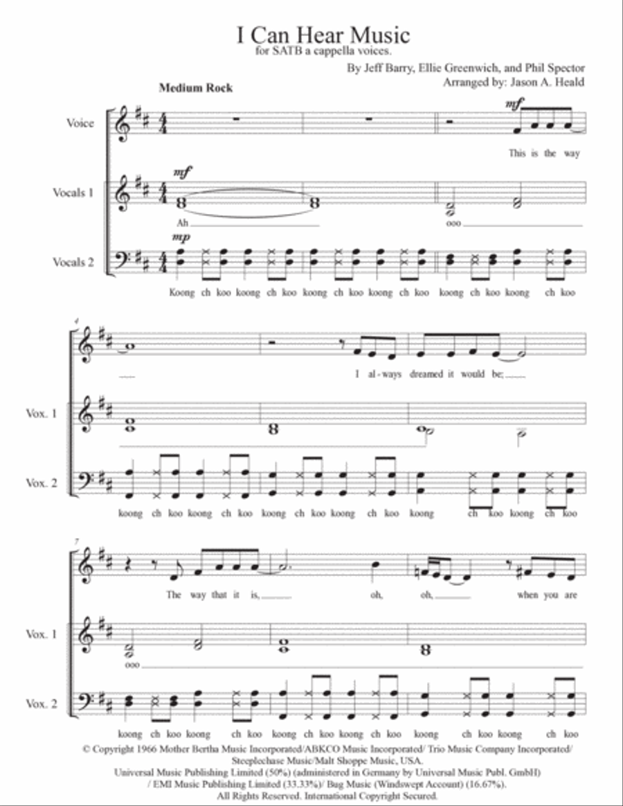 I Can Hear Music 4-Part scores gallery preview page 3