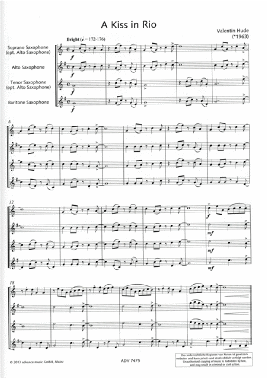 A Kiss in Rio A Kiss in Rio Small Ensemble scores gallery preview page 2