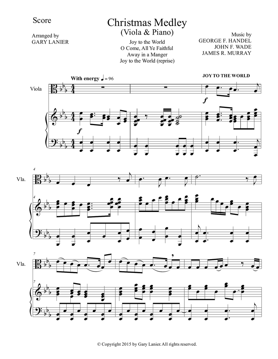 CHRISTMAS CAROL SUITE (Viola and Piano with Score & Parts) image number null