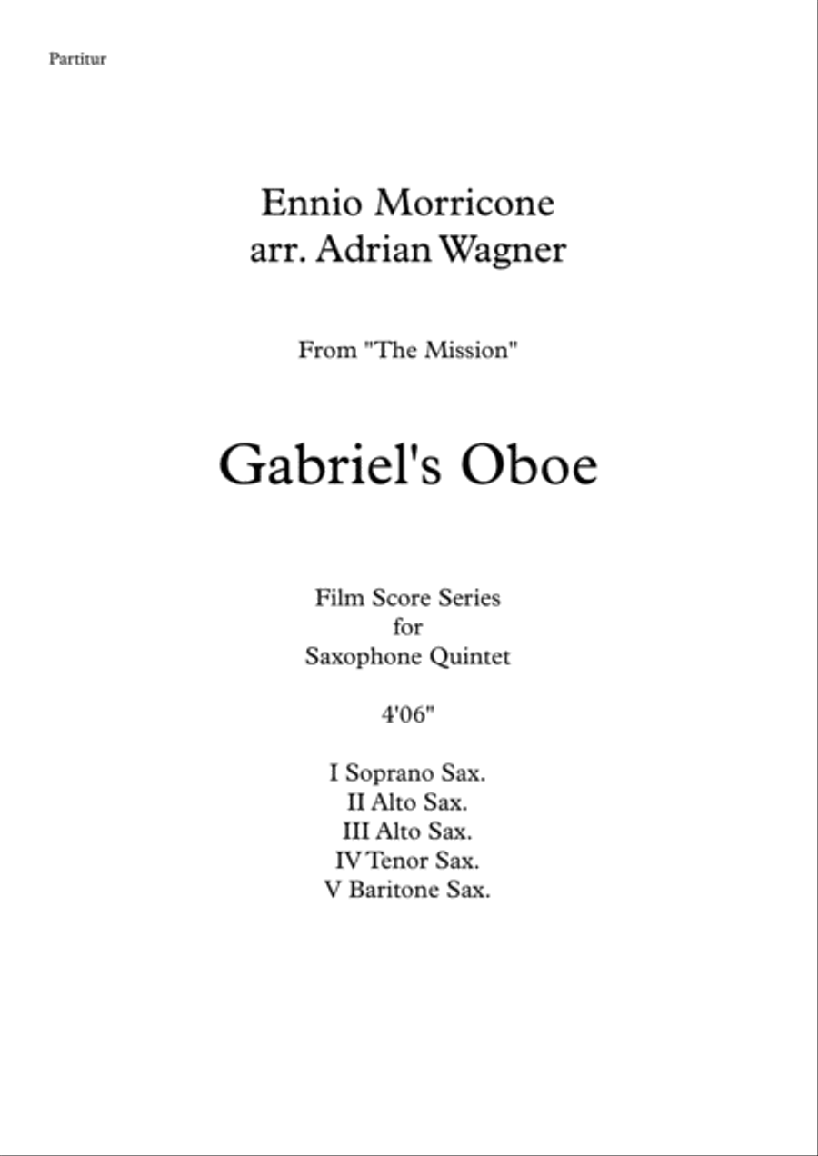 Nella Fantasia Saxophone Quintet scores gallery preview page 2