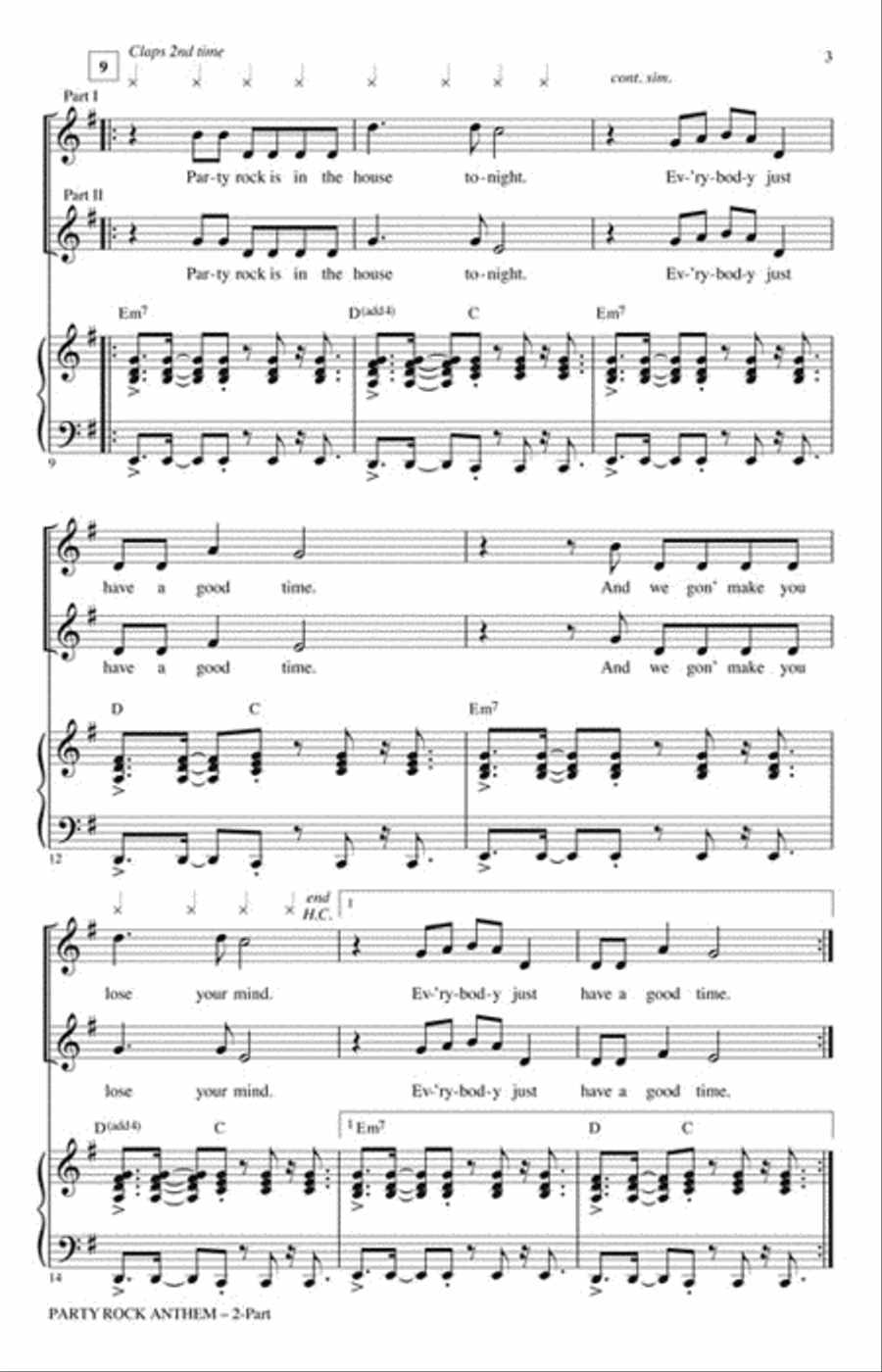 Party Rock Anthem 2-Part scores gallery preview page 3