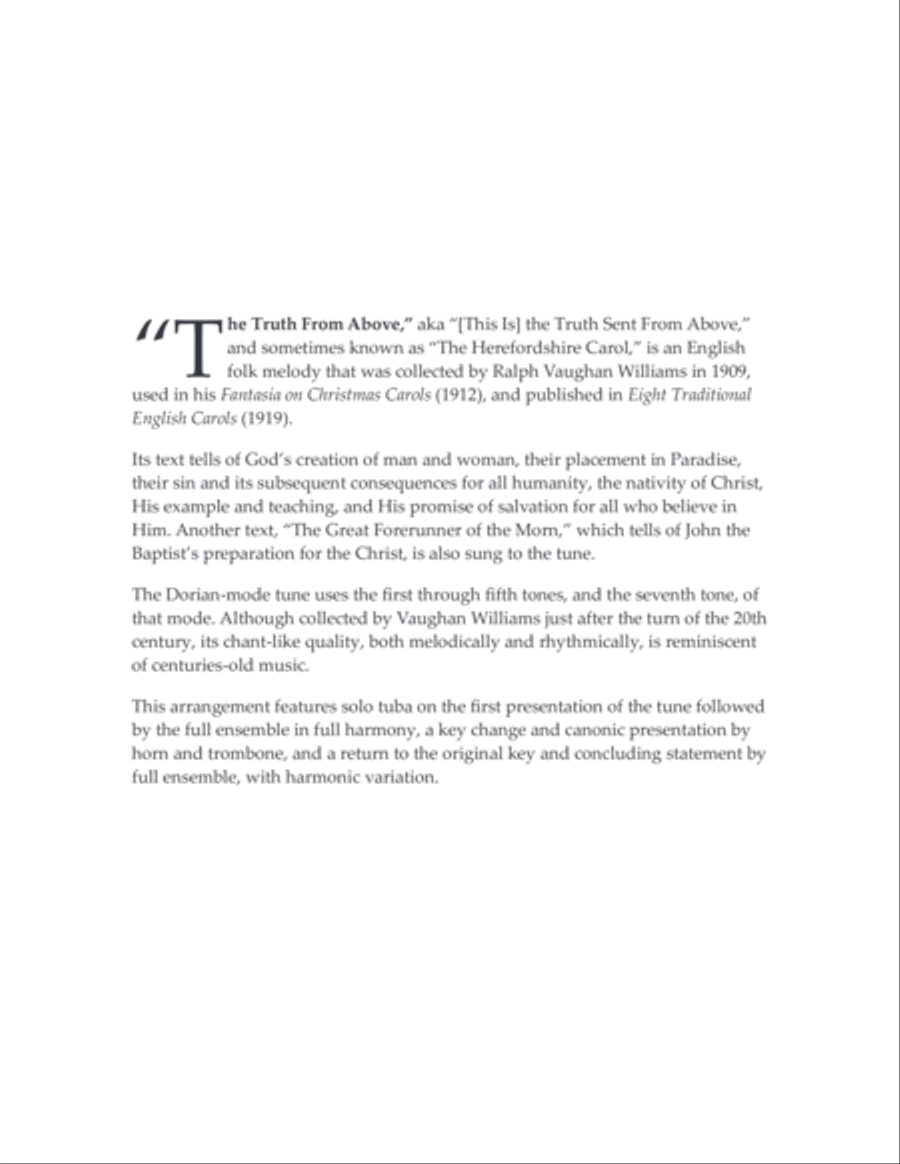 The Truth From Above - brass quintet image number null