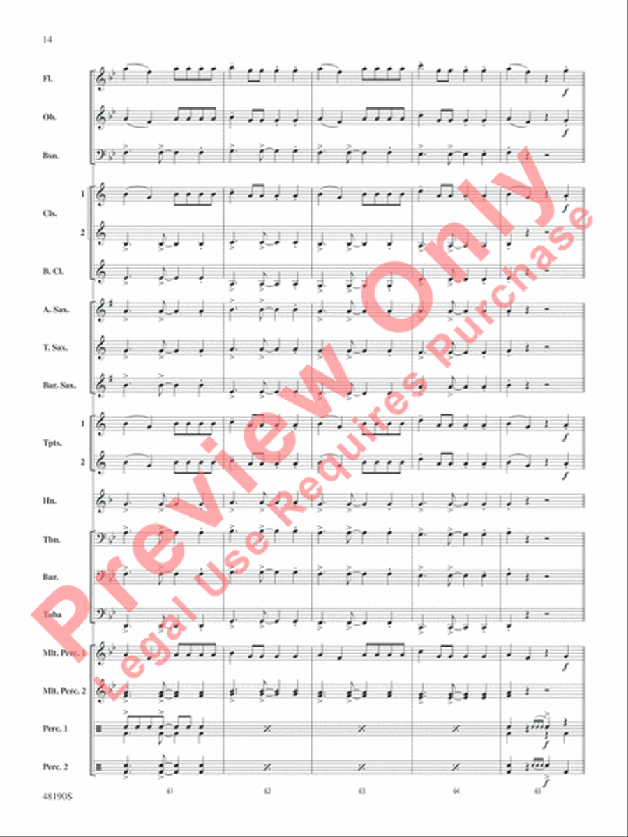 Con Calma (Remix) Concert Band scores gallery preview page 15