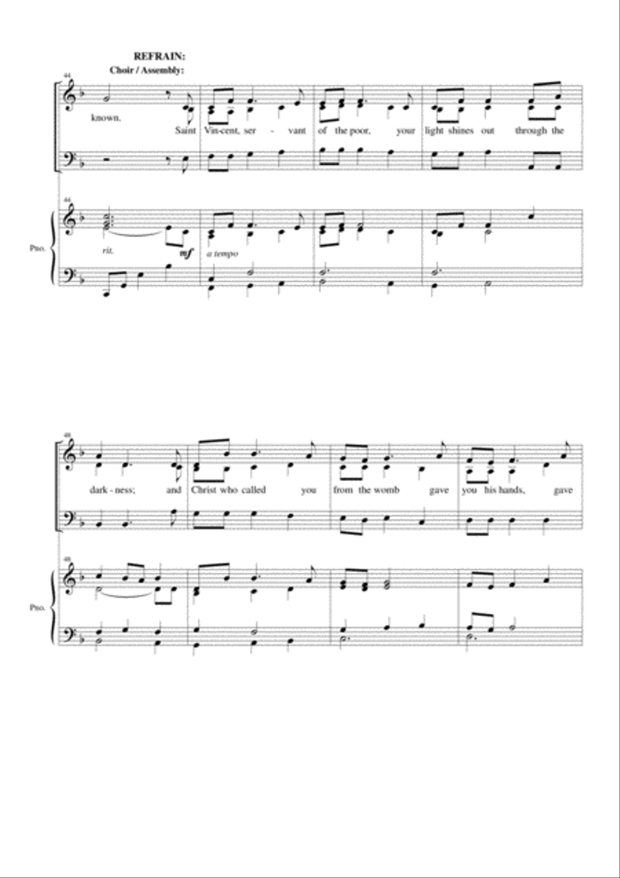 Hymn to Saint Vincent 3-Part scores gallery preview page 5