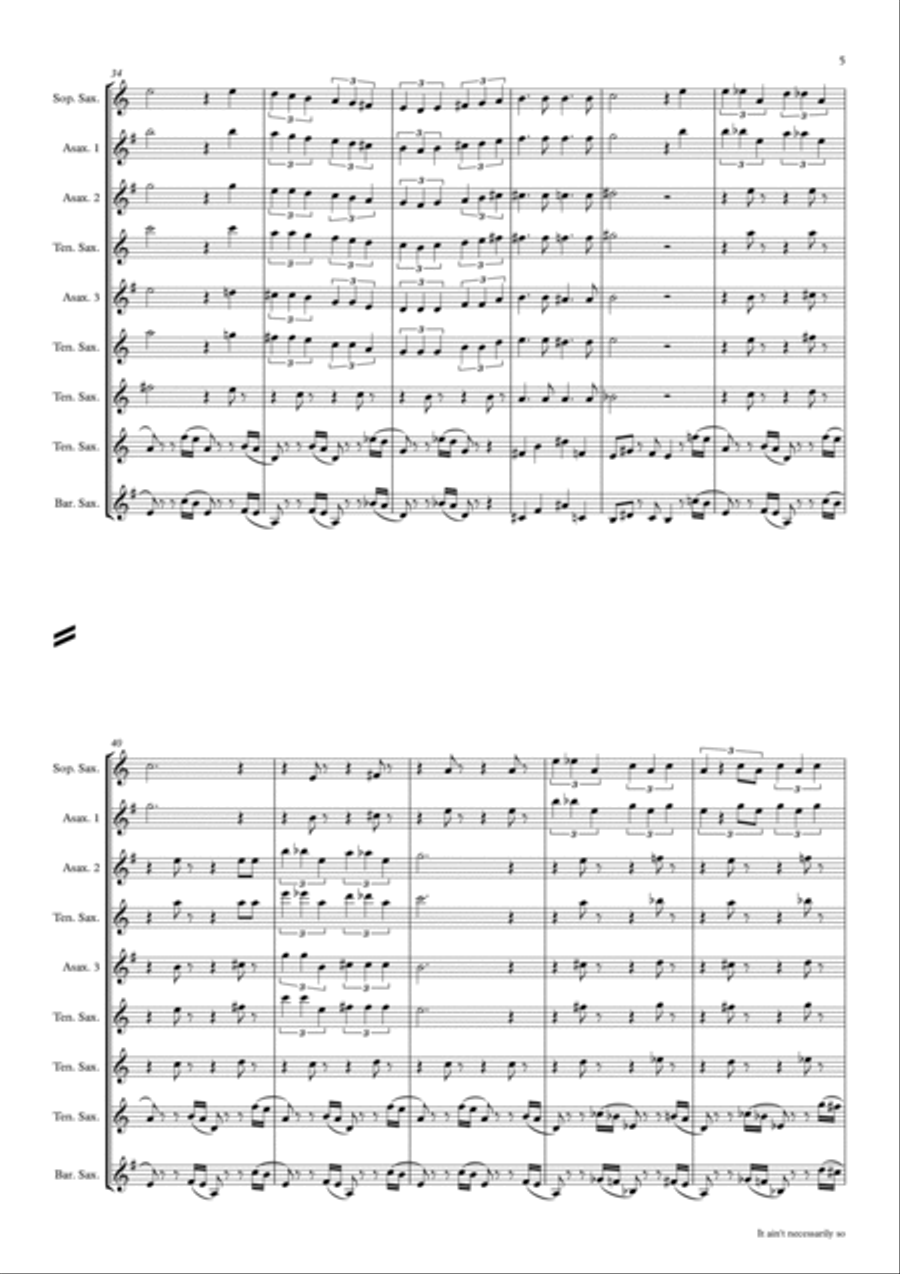 It Ain't Necessarily So from PORGY AND BESS Woodwind Quintet scores gallery preview page 5