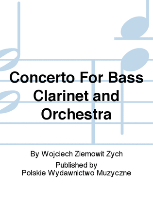 Book cover for Concerto For Bass Clarinet and Orchestra