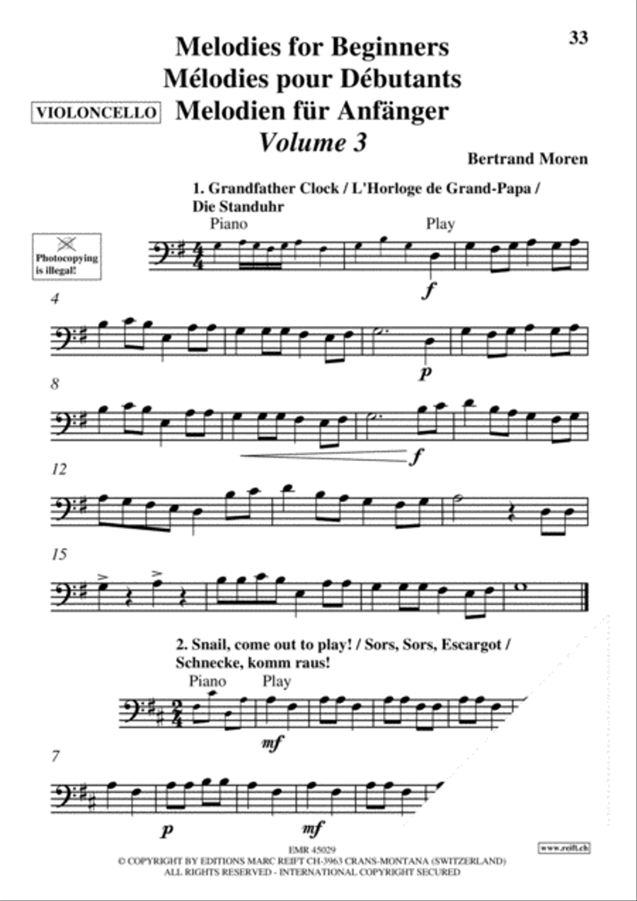 Melodies for Beginners Volumes 1-10 Cello scores gallery preview page 7