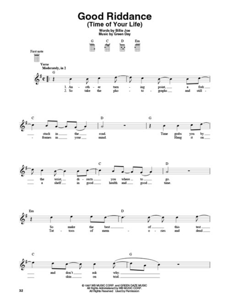 4-Chord Songs for Baritone Ukulele (G-C-D-Em)