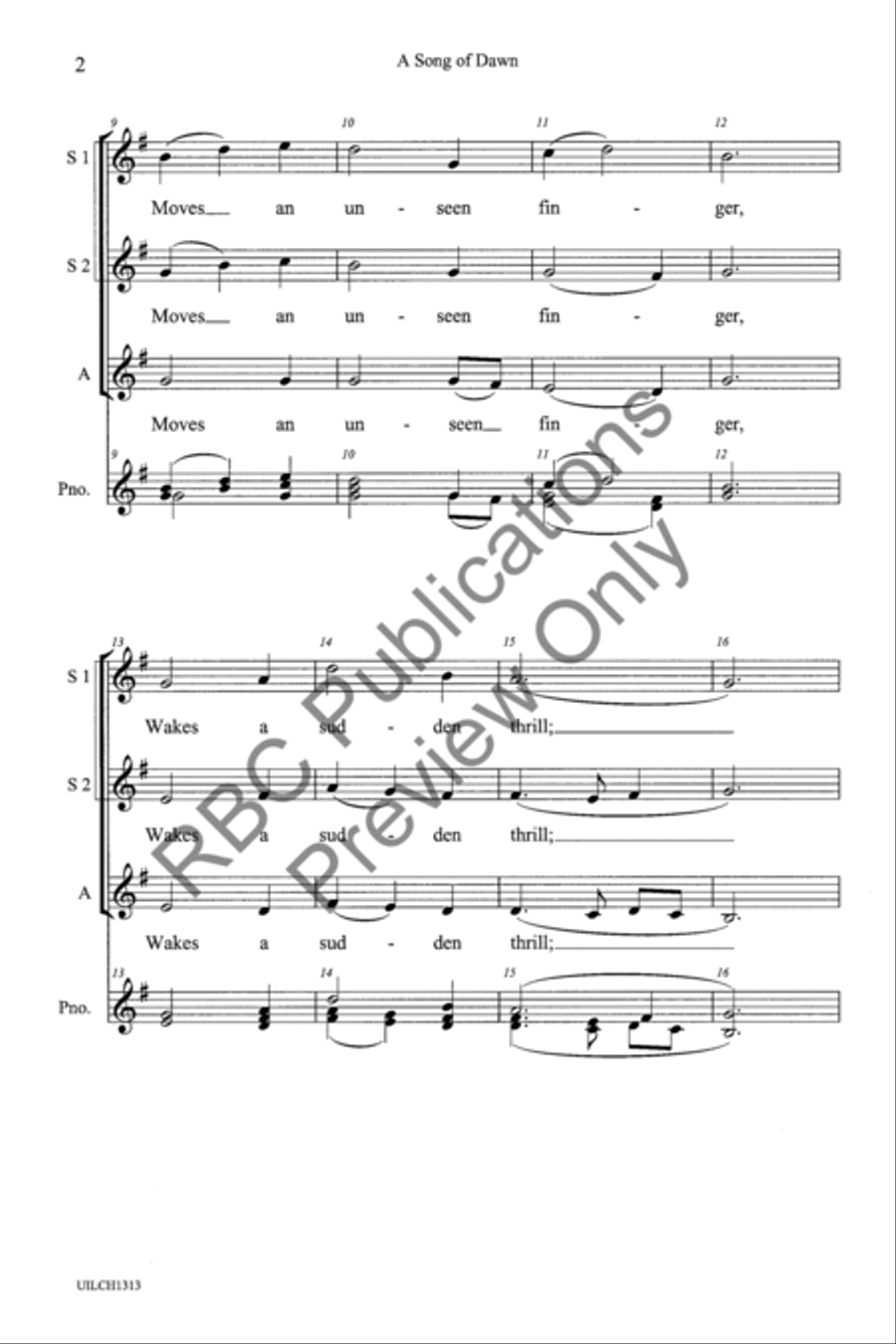 A Song Of Dawn (SSA) SSA scores gallery preview page 4