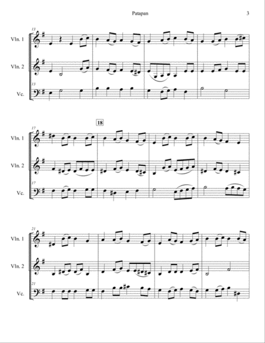 Patapan for String Trio String Trio scores gallery preview page 3