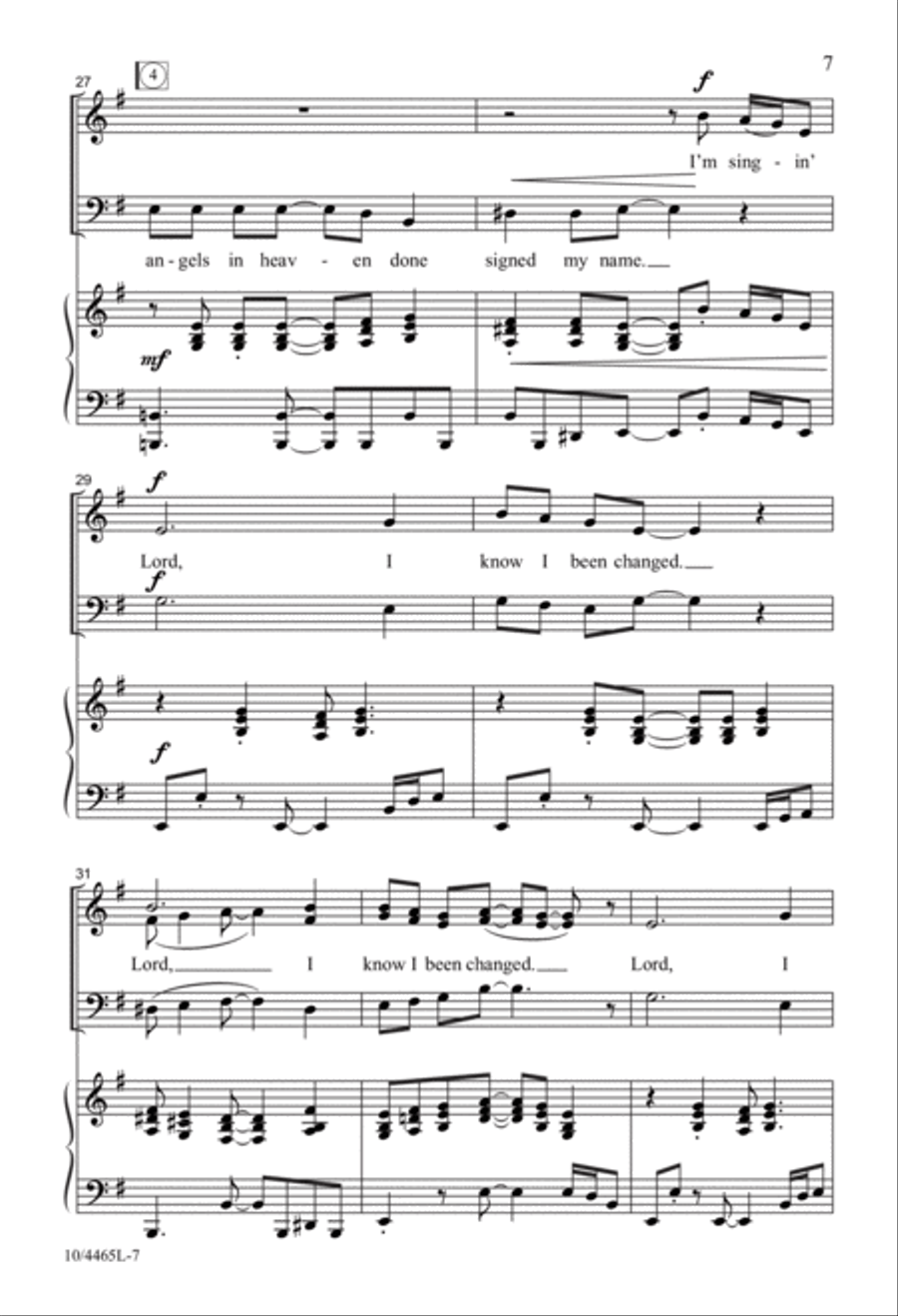 Lord, I Know I Been Changed 3-Part scores gallery preview page 6