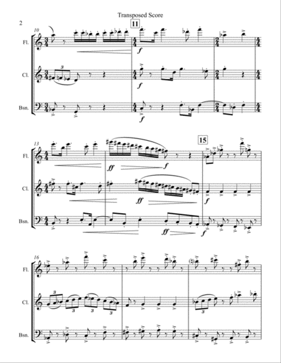 March of the Trapezoids for Woodwind Trio Woodwind Trio scores gallery preview page 2