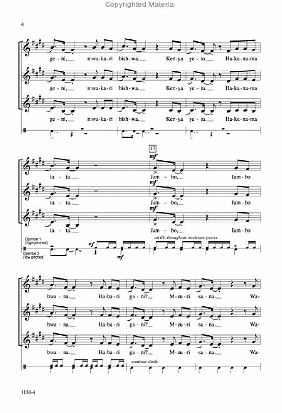 Jambo - SSA Octavo Jambo - SSA Octavo SSA scores gallery preview page 3