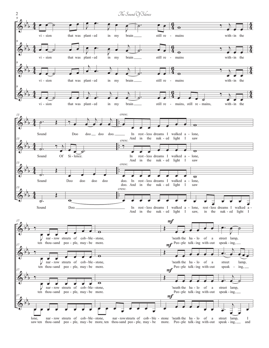 The Sound Of Silence SSAA scores gallery preview page 2
