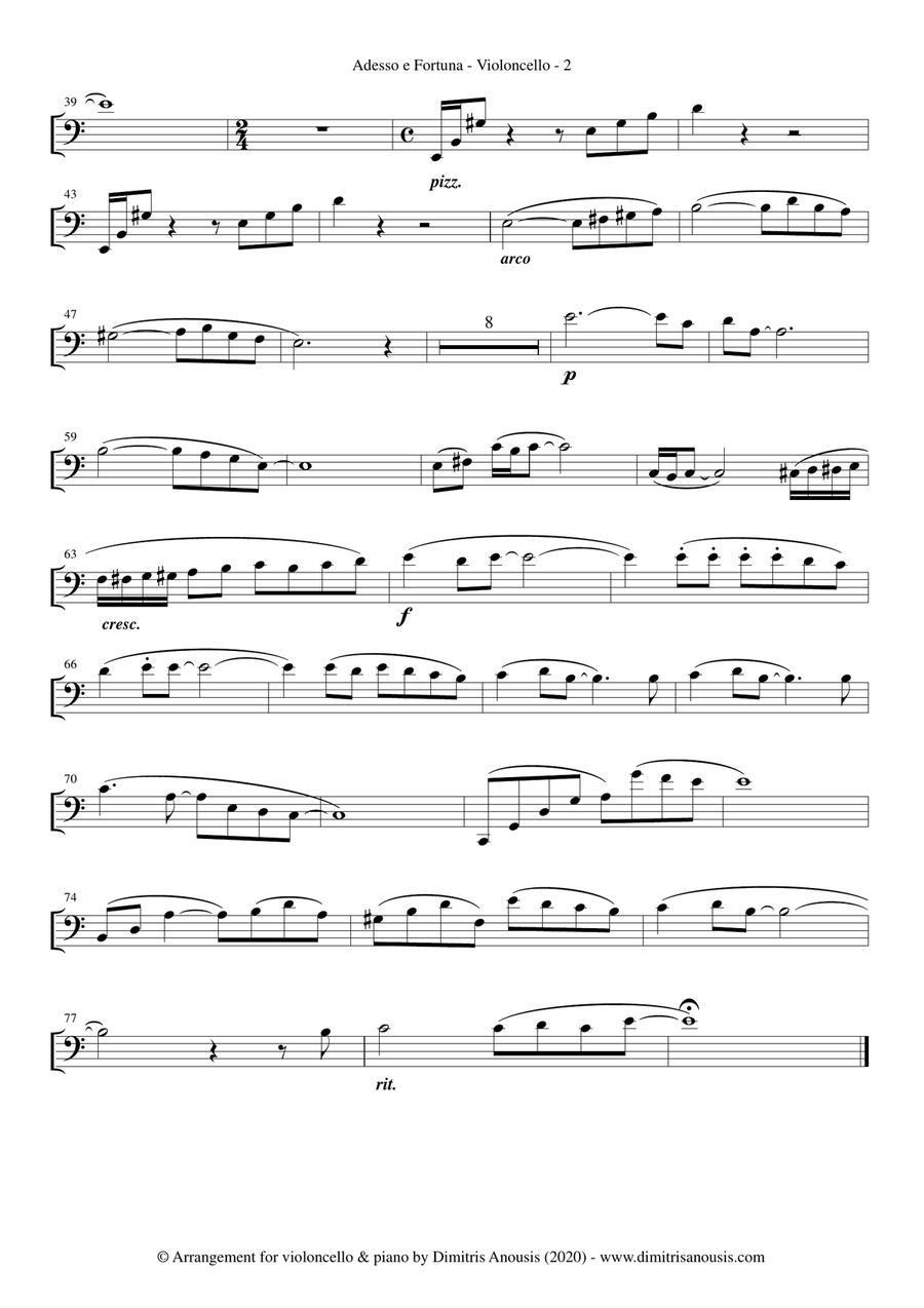 Adesso E Fortuna Piano scores gallery preview page 4