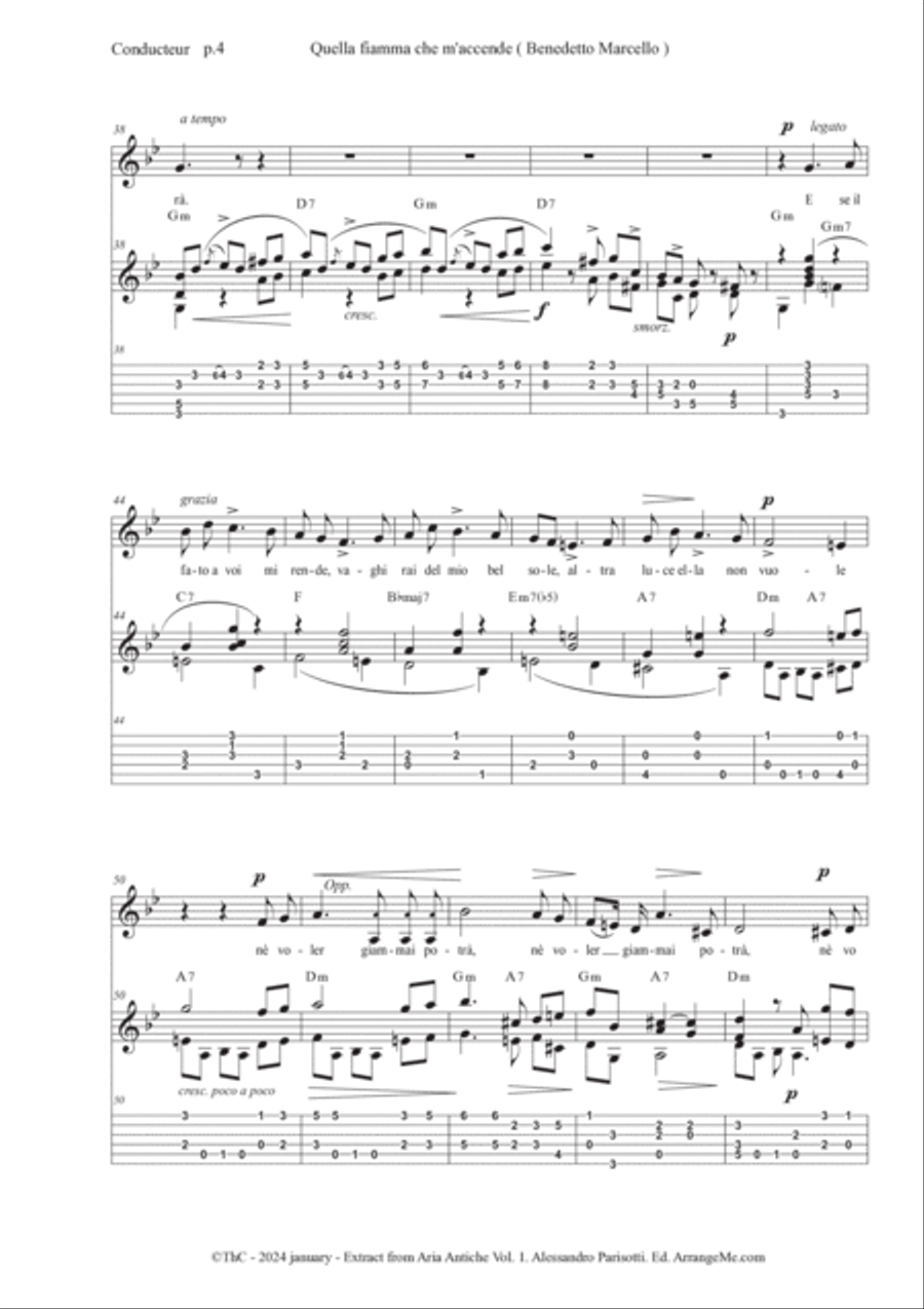 Quella fiamma che m'accende ( Extract from Aria Antiche Vol.1 ) Acoustic Guitar scores gallery preview page 4