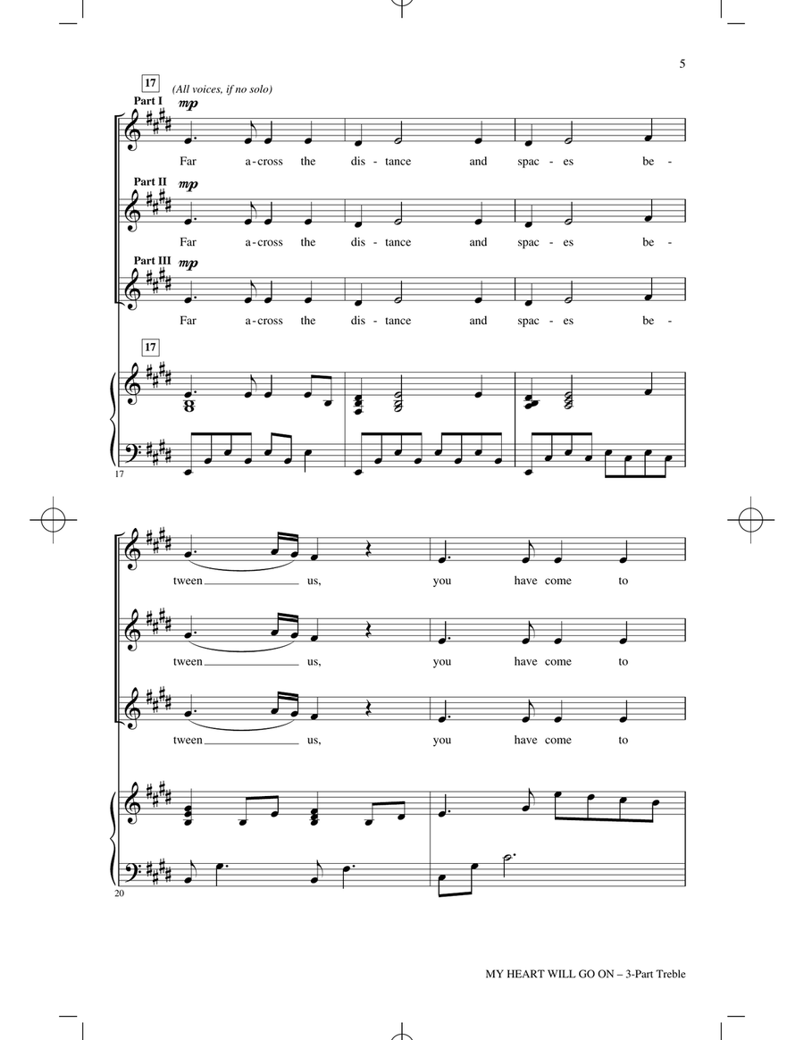 My Heart Will Go On (from Titanic) (arr. Cristi Cary Miller) 3-Part scores gallery preview page 3