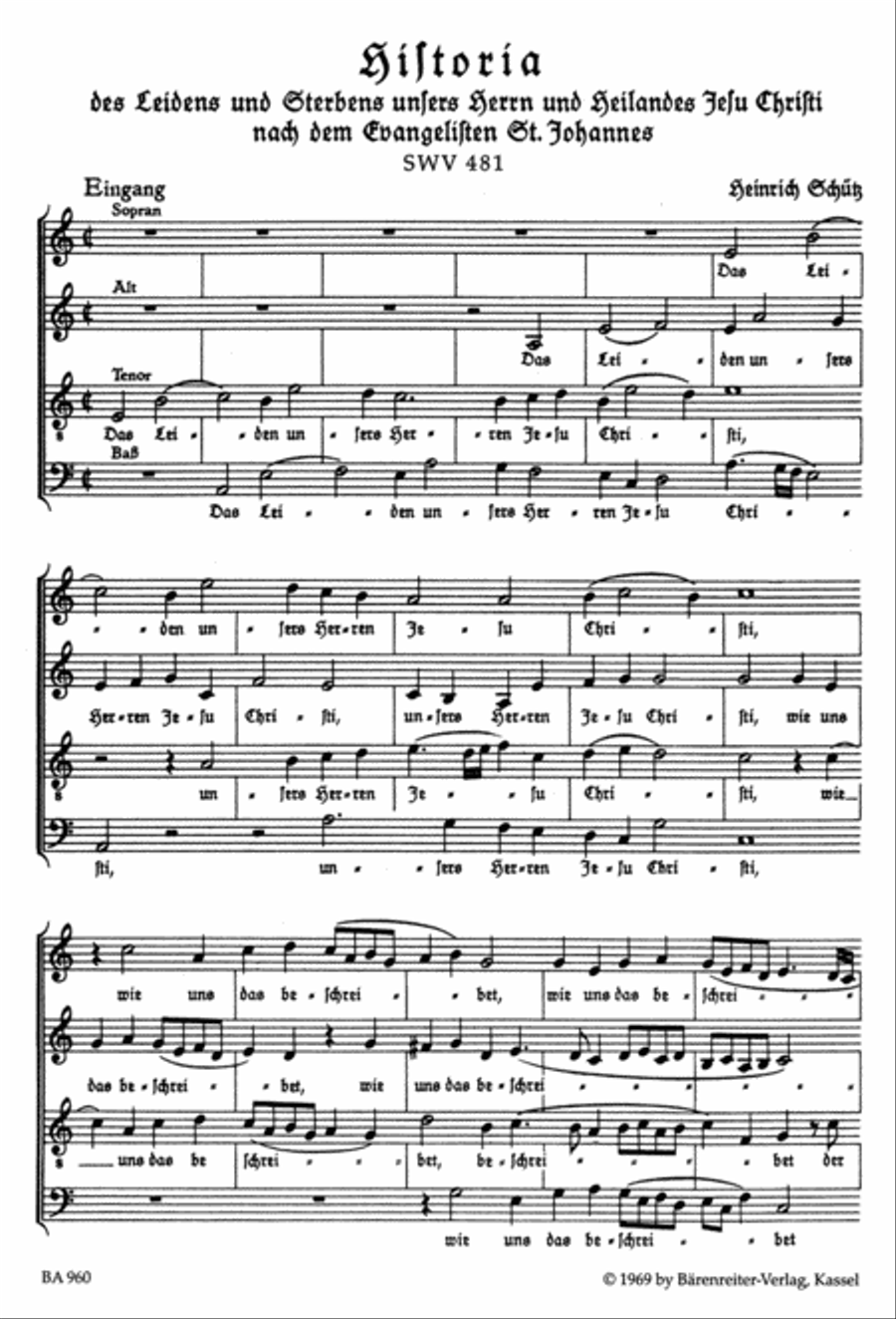 Johannes-Passion SWV 481 Mixed Choir scores gallery preview page 2