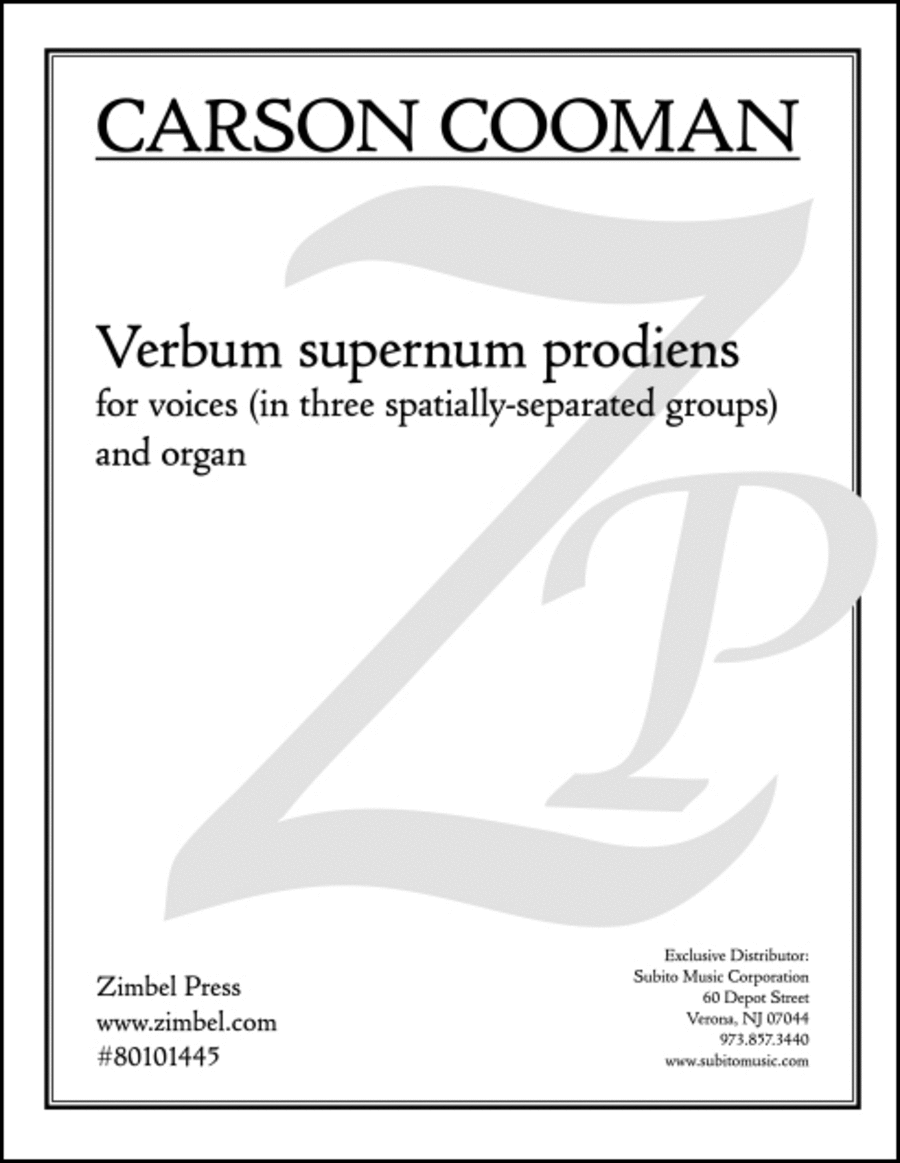 Verbum supernum prodiens Verbum supernum prodiens Choir scores gallery preview page 1
