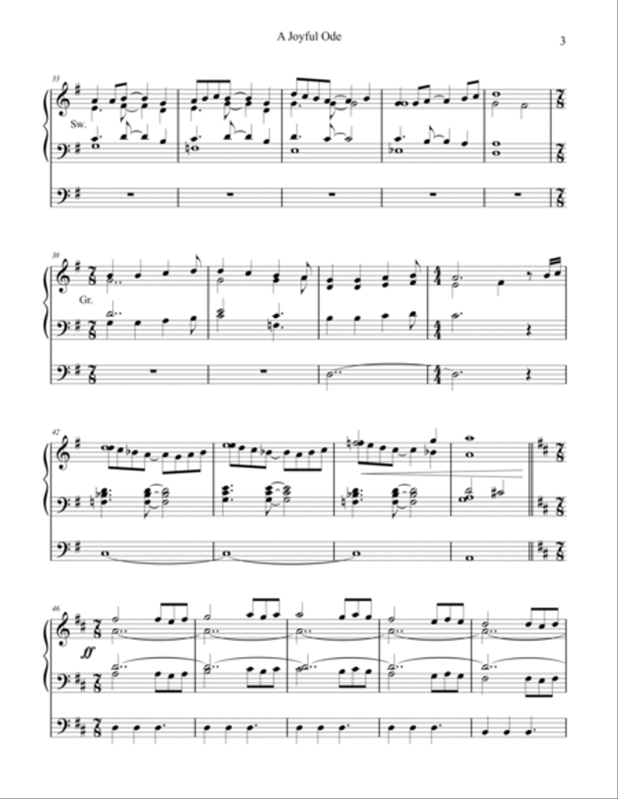 A Joyful Ode (Ode to Joy), organ work by Phil Lehenbauer Organ Solo scores gallery preview page 4