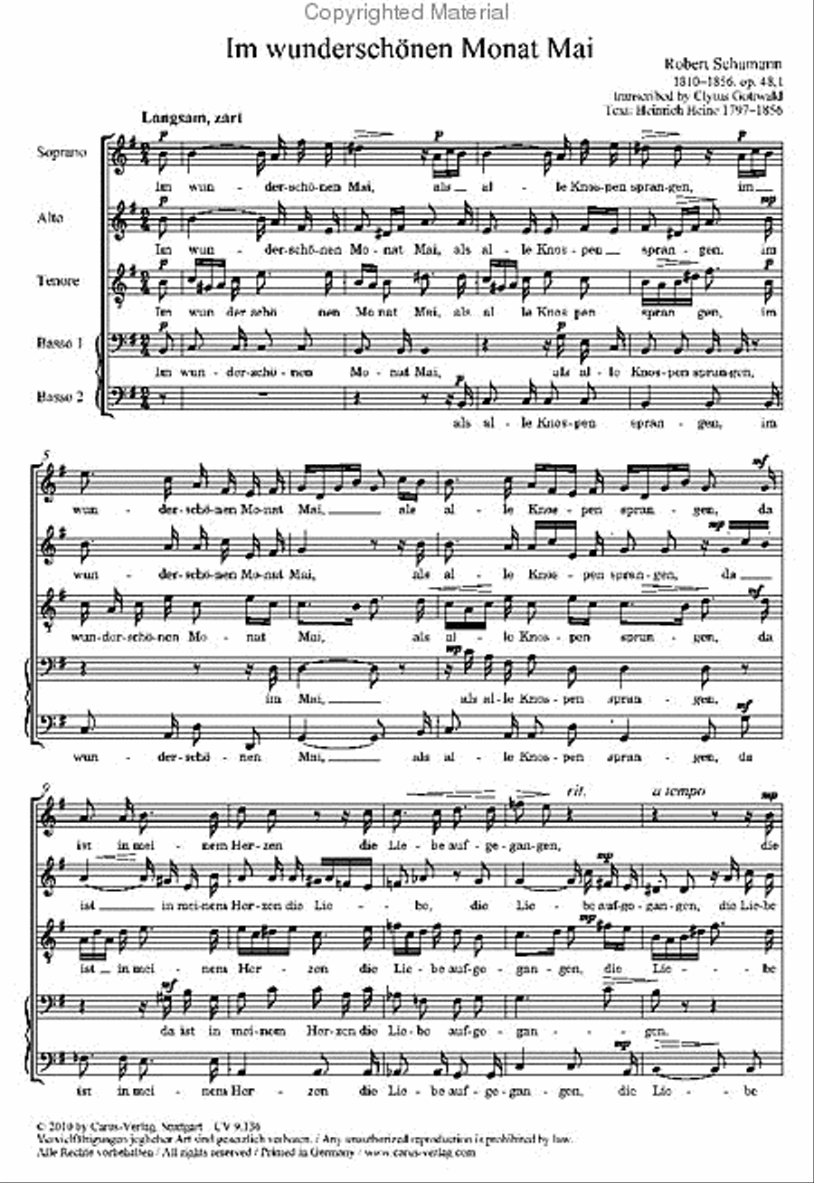 Schumann/Gottwald: Vier Gesange aus 