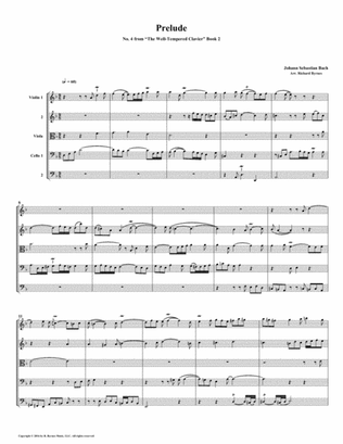 Prelude 04 from Well-Tempered Clavier, Book 2 (String Quintet)