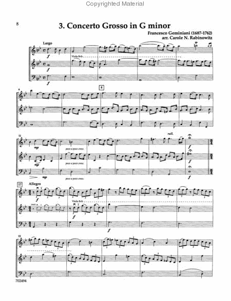 Collected String Trios for 2 Violins and Cello - Score image number null